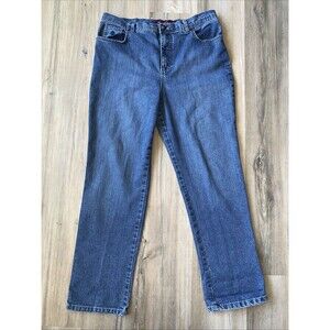 Gloria Vanderbilt Amanda High Rise Tapered Jeans Medium Wash Blue Womens Size 14